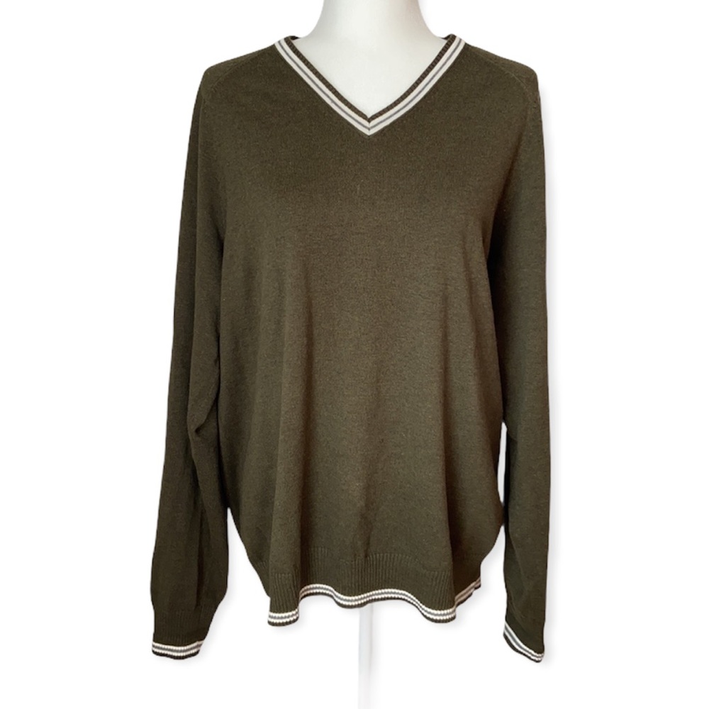 Brooks Brothers “346” 100% Cotton Green Sweater - Picture 1 of 8